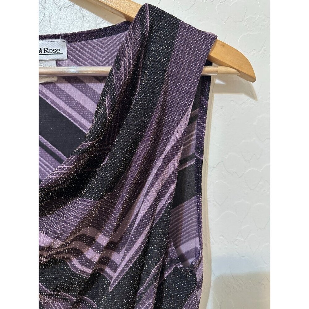 Vintage Y2K Carol Rose Womans Glittler Cowl Neck Top Sz XL Festival Western 90s - Picture 5 of 11